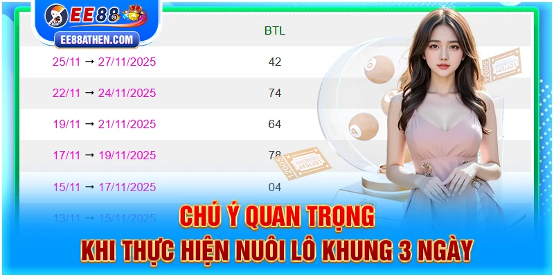 Chú ý quan trọng khi thực hiện nuôi lô khung 3 ngày